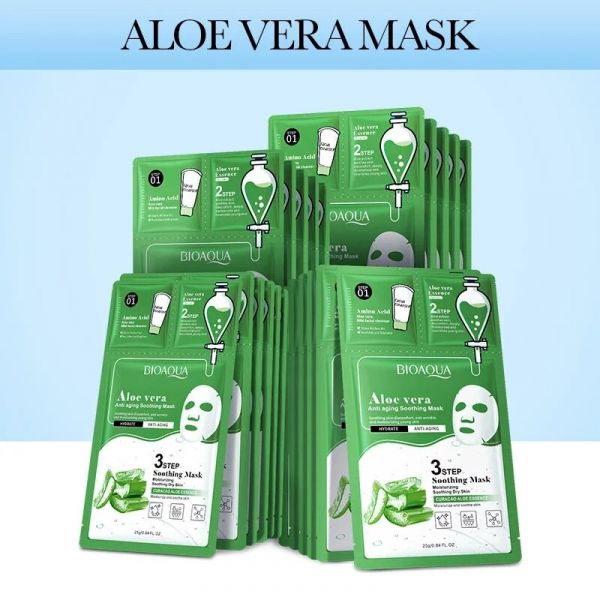 3-step Soothing and moisturizing face mask with aloe vera
